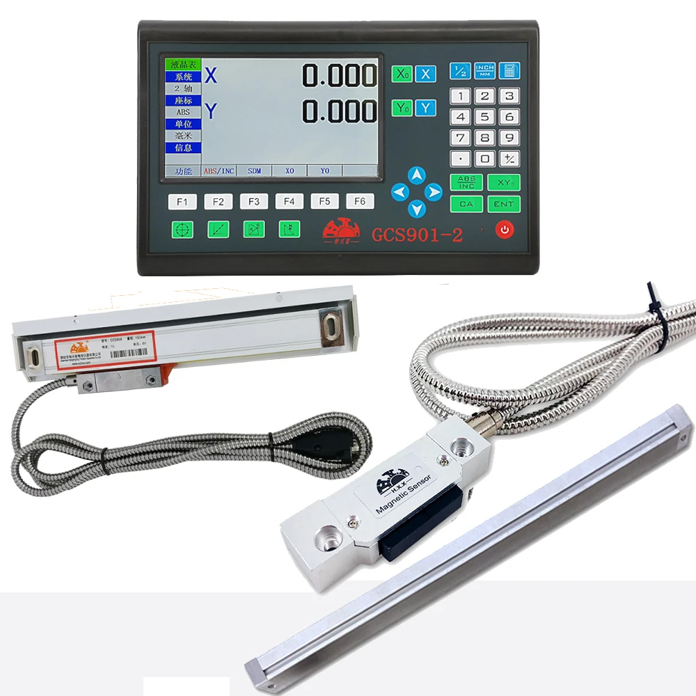 

Free Shipping Complete Set Digital Readout Display 2axis LCD DRO GCS901-2 With 2pcs Linear Scales For All Milling Lathe Machine
