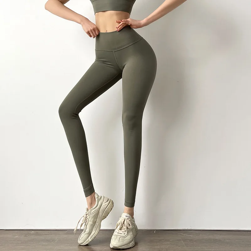 

Peach hip lifting Yoga Pants women's high waist tight elastic running pants fast dry Breathable hip lifting traceless fitness pa