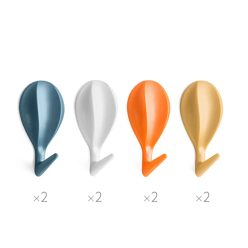 

8pcs/perforation-free Bathroom Kitchen Bedroom Strong Adhesive Bearing 3kg Hot Air Balloon Wall Table Cabinet Hook 2020