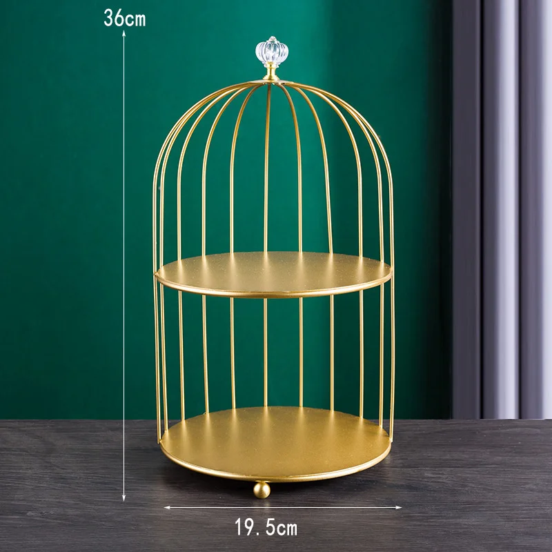 Estante de hierro de estilo n&oacute;rdico para el cuidado de la piel, jaula para p&aacute;jaros, l&aacute;piz labial, Perfume, cosm&eacute;ticos, estante de almacenamiento de productos, estante de mesa de acabado-4