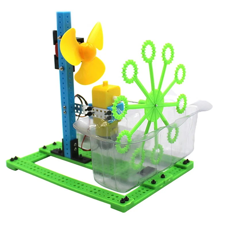 

DIY Assembly Bubble Machine Homemade Electric Toy Science Experiment Kit for Children Student Toy