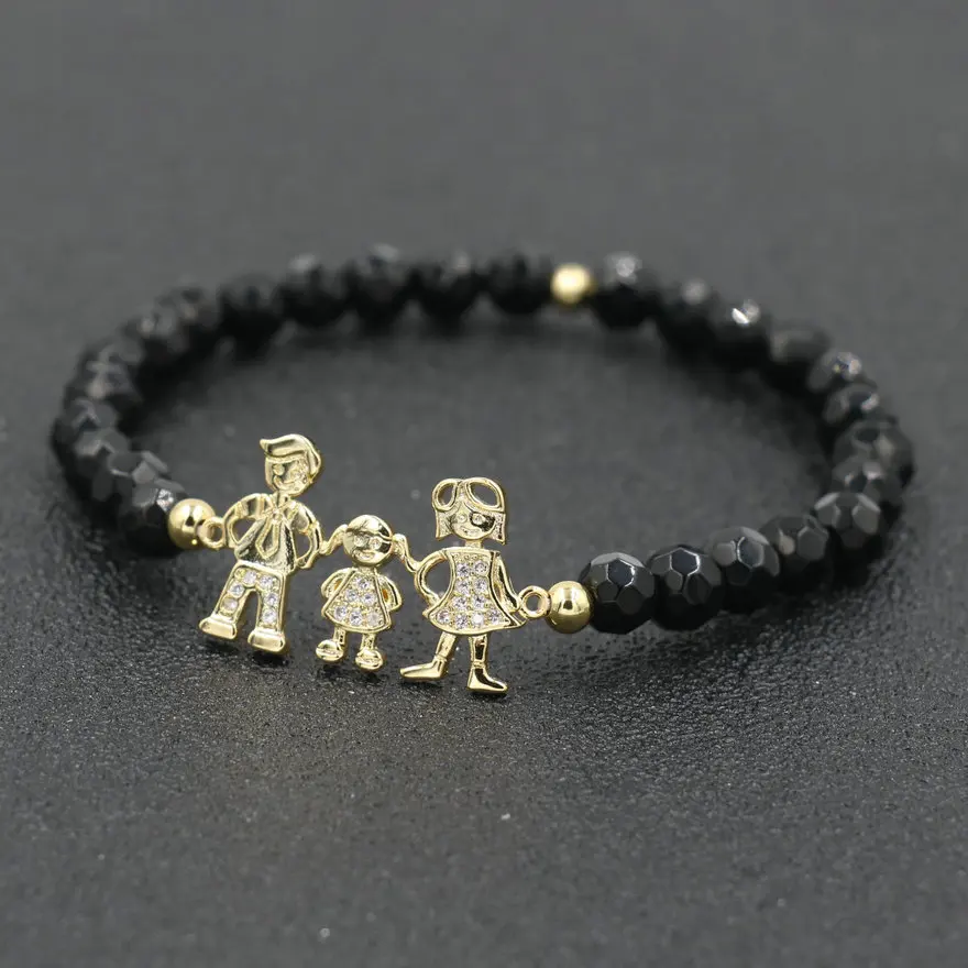 Браслет с натуральными камнями для мужчин и женщин милый семейный ювелирный