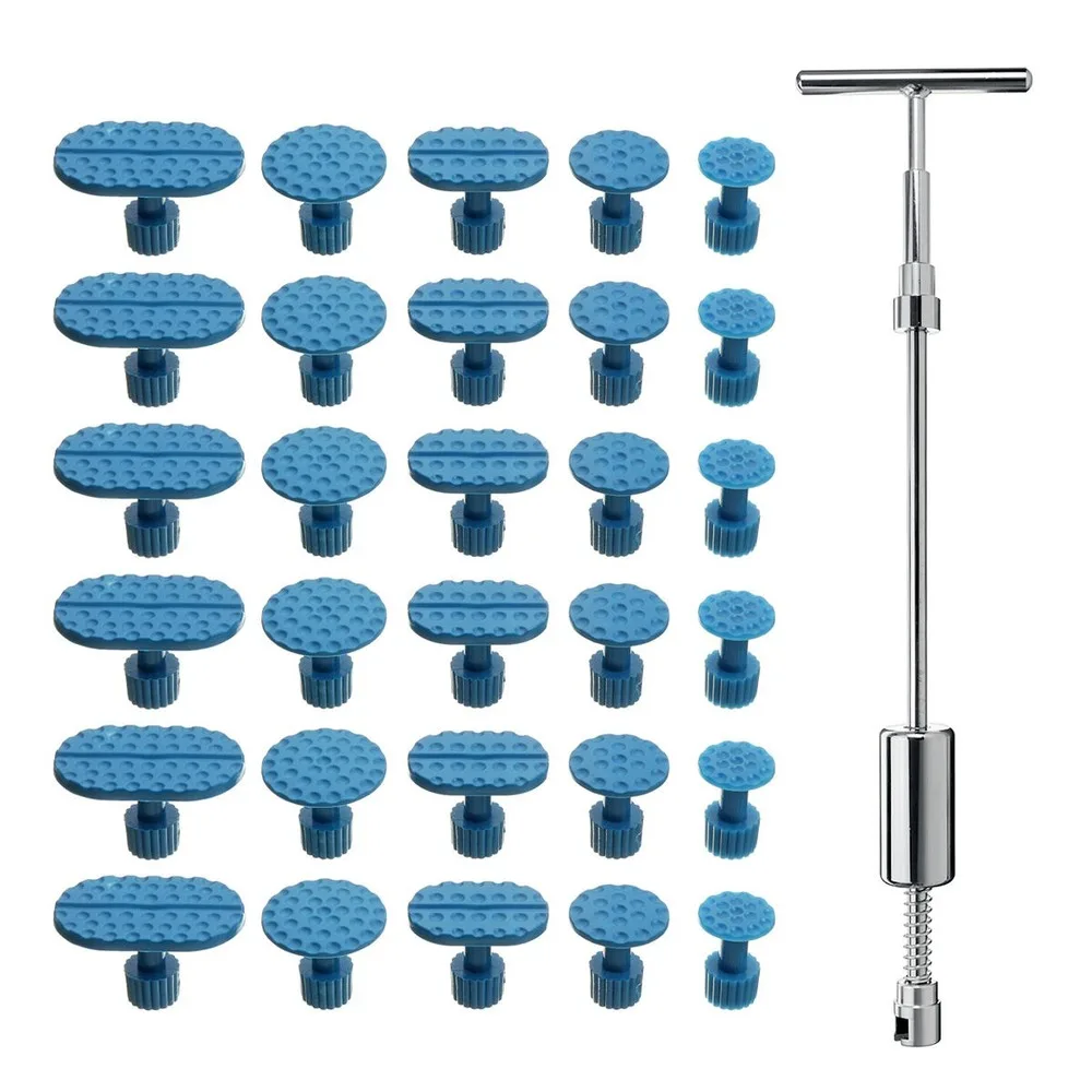 Preço Kit De Ferramentas Reparo Indolor Dent Carro 30 Pçs Puxando Guias Com Extrator Paintless Granizo Remoção T Barra Slide Martelo