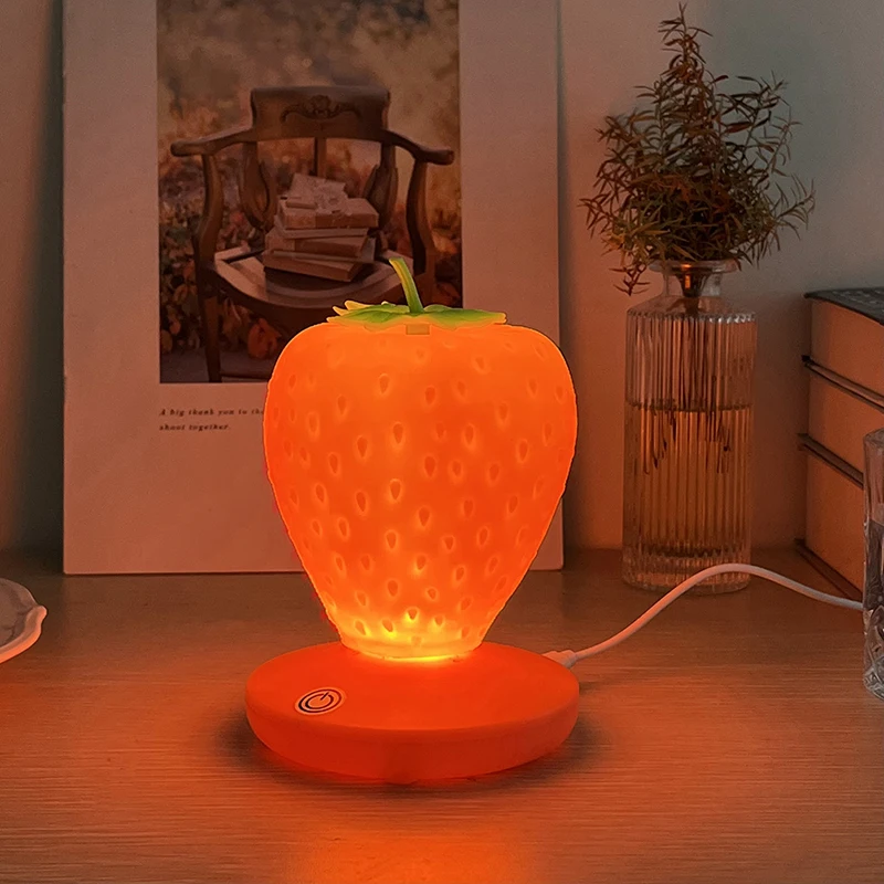 

Touch Dimming Silicone Strawberry LED Night Light USB Children Gift Bedroom