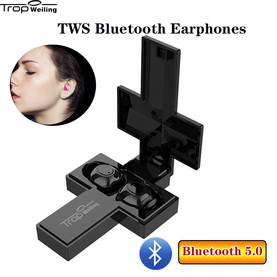 Наушники вкладыши с Bluetooth Trop Weiling Tws Hi Fi рождественские наушники гарнитура для iPhone
