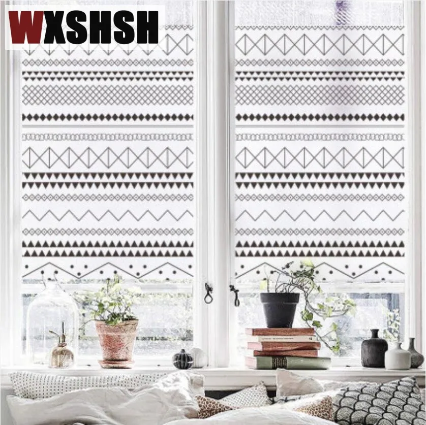 Виниловый стикер статического размера на окно в богемном стиле витражная