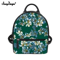 noisydesigns fashion style mini backpack for women vintage colorful flowers design pu leather outdoor travel daypack sac femme