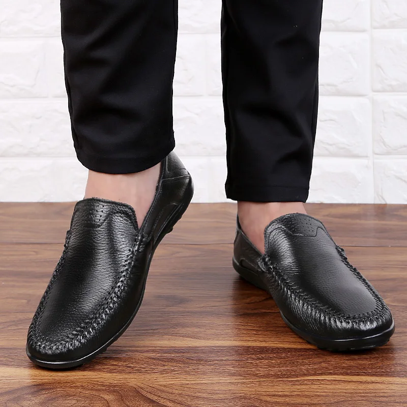 Мужские лоферы обувь для вождения мягкая повседневная мужская на плоской