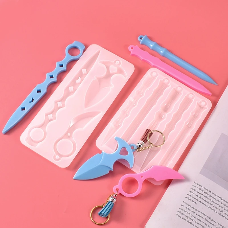

Crystal Epoxy Resin Mold Keychain Silicone Mould DIY Crafts Decorations Pendant Making Tool