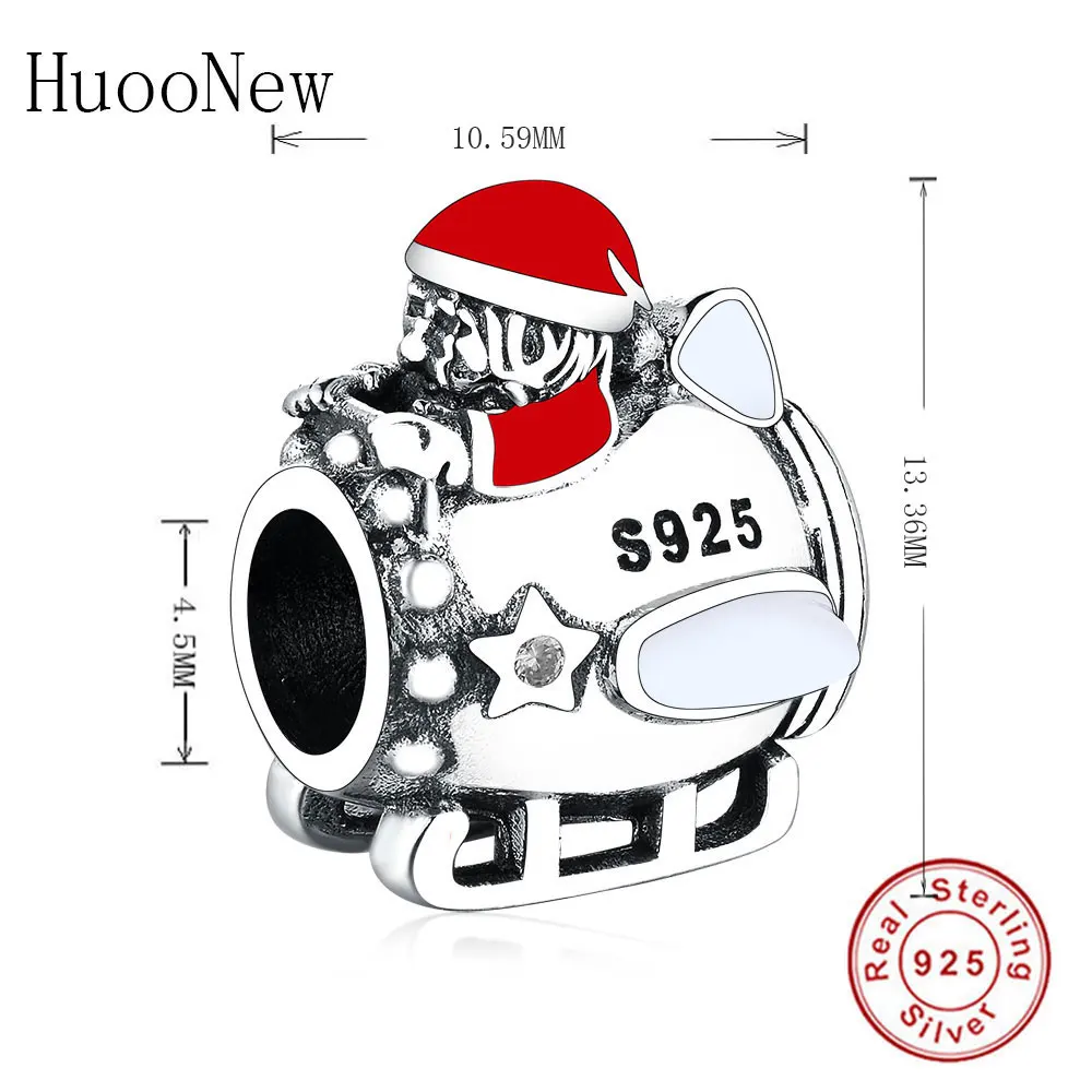 Санта Клаус Драйв сани бусы волна Fit оригинальные Амулеты Браслет Счастливого