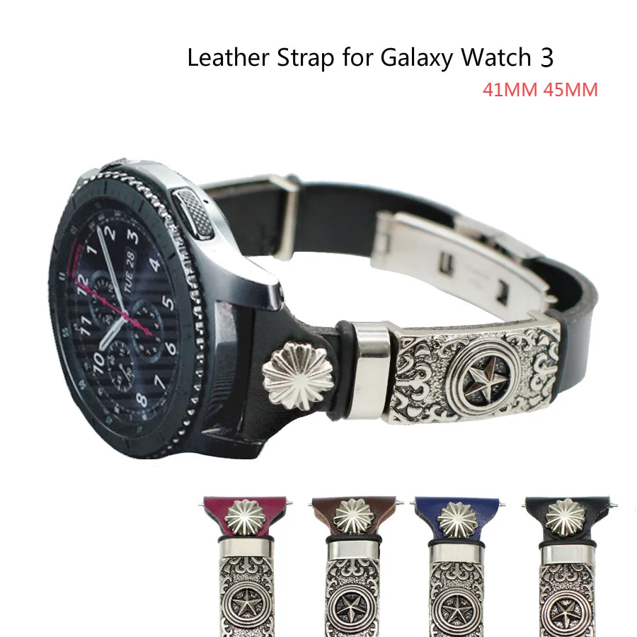 

Ремешок кожаный для Samsung Galaxy Watch 3 41/45 мм, сменный Браслет для Galaxy Watch 3
