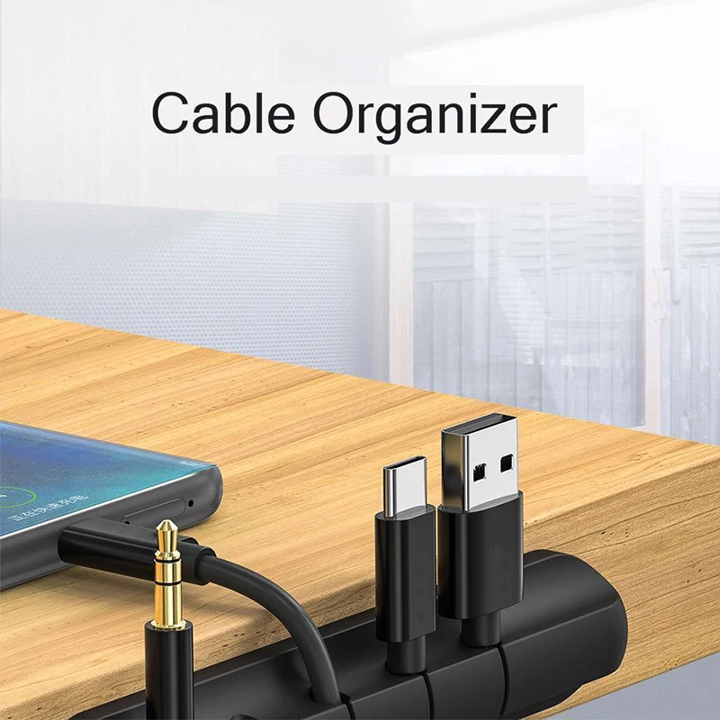 Настольная намотка для кабеля силиконовая USB гибкая держатель органайзер шнура