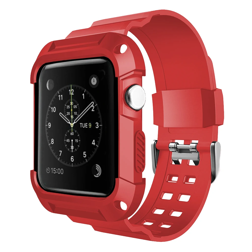 Противоударный прочный защитный ремешок для Apple Watch Band 42 мм 38 мягкий из ТПУ iWatch Series