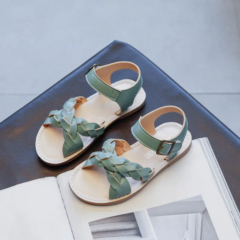

Kids Weave Beach Sandals For 2021 Toddler Girl Princess Dress Shoes Sports Flat Sandals Child'S Summer Baby Shoe 1-6 Years Old