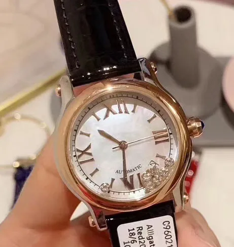 2019 новые роскошные женские кварцевые часы с перламутровым циферблатом и кожаным