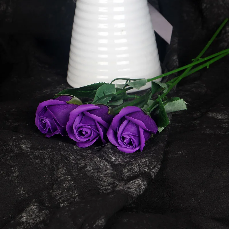 purple Высокое качество, имитация мыла, цветок, Шелковая Роза искусственная, цветок, свадебное украшение для дома, искусственные цветы - Цвет: purple