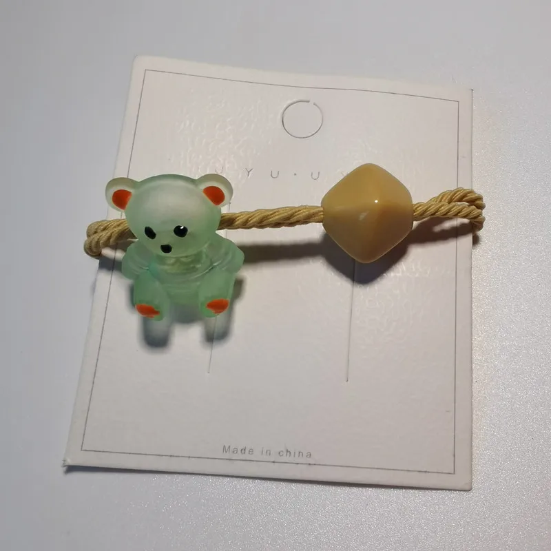

Summer New bear Acrylic Hair Ties Sweet Small Fresh Elastics Rope Ins Accessories Lovely Girl Rubber Hairbands 2021