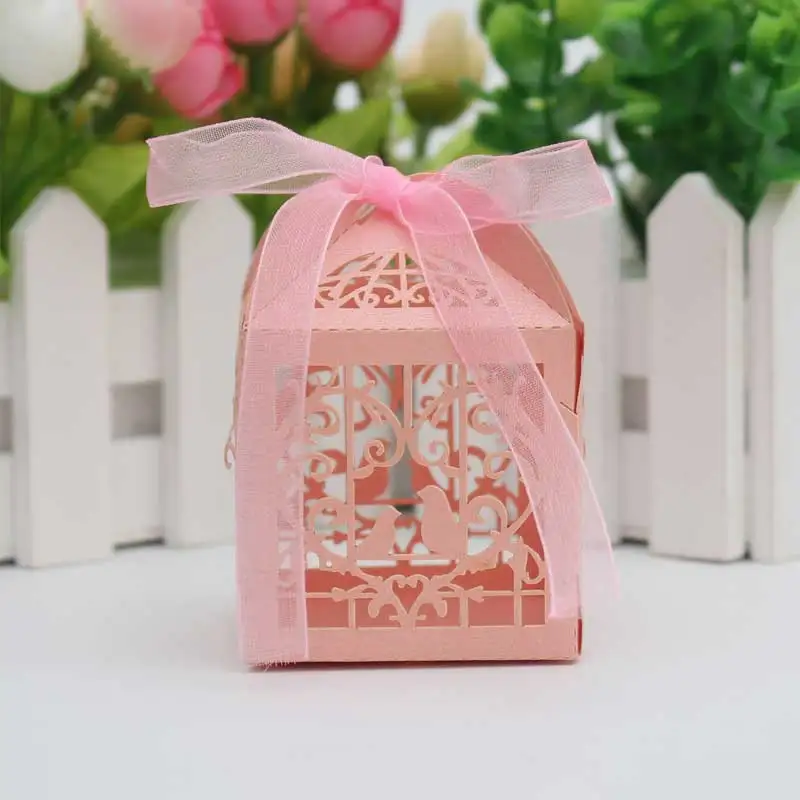 Лидер продаж 10 шт./лот коробки для конфет в виде птиц сердец вечеринки свадьбы