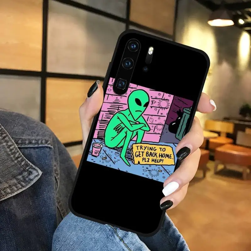 

Aesthetics Cartoon alien space Phone Case Funda For Huawei P9 P10 P20 P30 Lite 2016 2017 2019 plus pro P smart