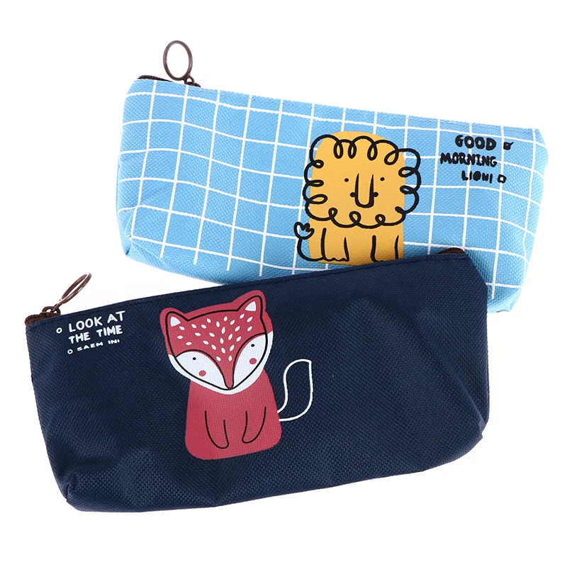 

1 Pieces Cute Cartoon Pen Pencil Case Bag Canvas School Stationary Receive Tools Makeup Pouch Cosmetics Case