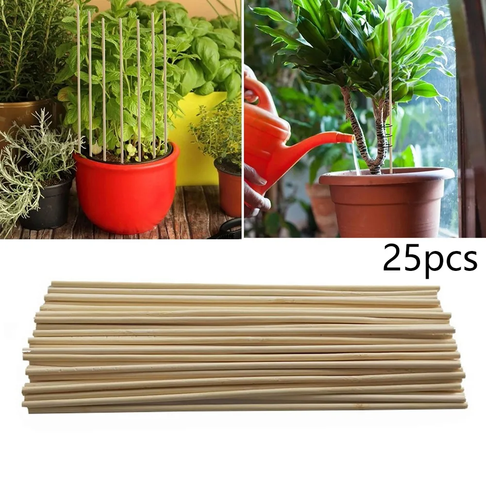 

20cm Bamboo Wooden Plant Sticks Wood Canes Garden Plants Support Flower Cane DIY Gardening Tool 25Pcs Pack