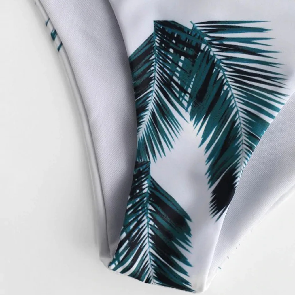 

Leaf print strap Bathing Suit for women bikini Push up Beach Swimsuit summer holiday Swimwear women biquini traje de bao mujer