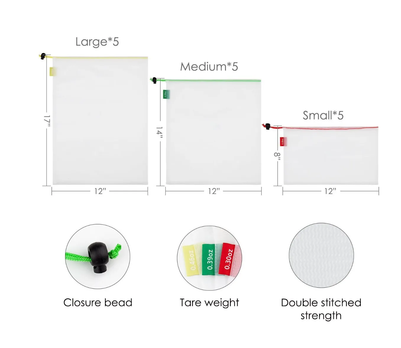 Многоразовые сетчатые продуктовые сумки экологически чистые моющиеся мешки для