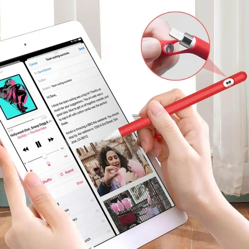 Силиконовый чехол со стилусом для планшета Apple Pencil 1 аксессуары мягкий