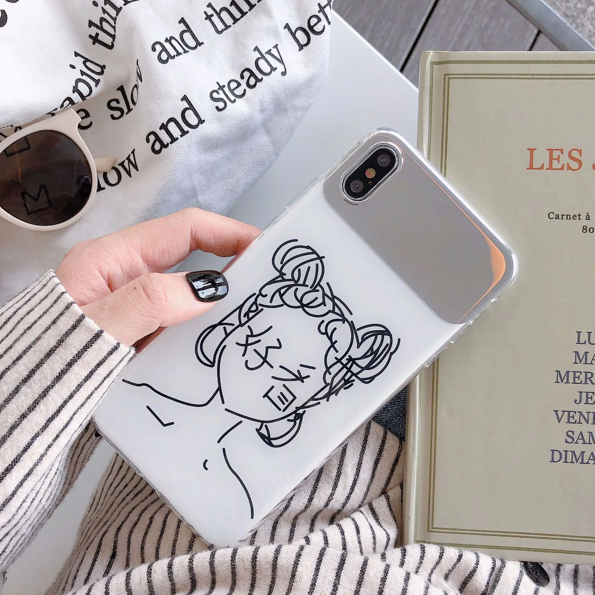 PGSD ручная роспись девушка индивидуальность китайское зеркало мобильный телефон