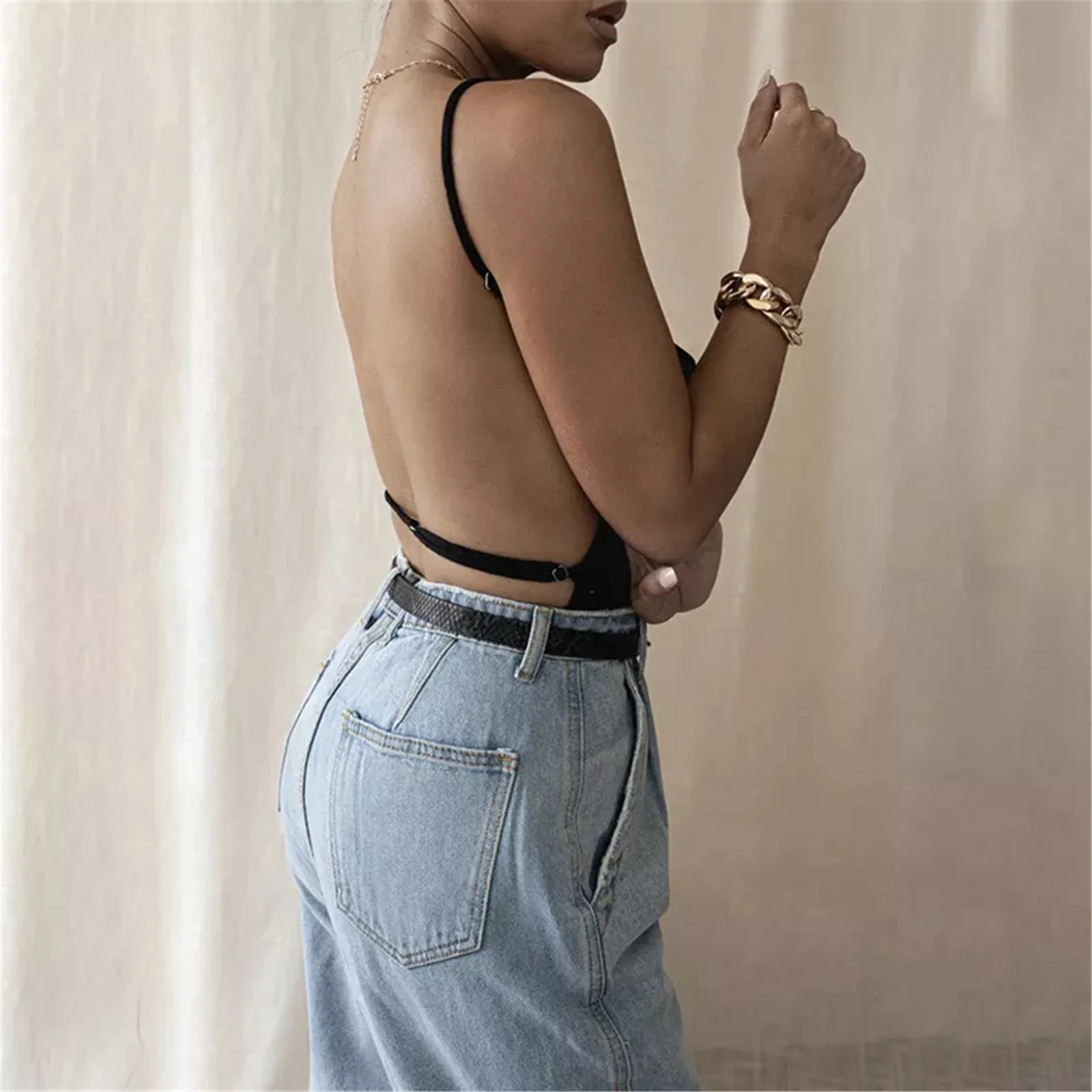 

Sleeveless Bandage Sexy Backless Crop Tops for Women Solid Cropped Feminino Straps Camis Vest Top Streetwear