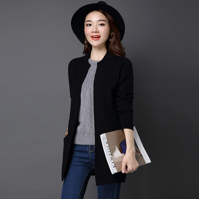 

2021 new women's knitted cardigan coat loose large size women's long sweater coat women's autumn