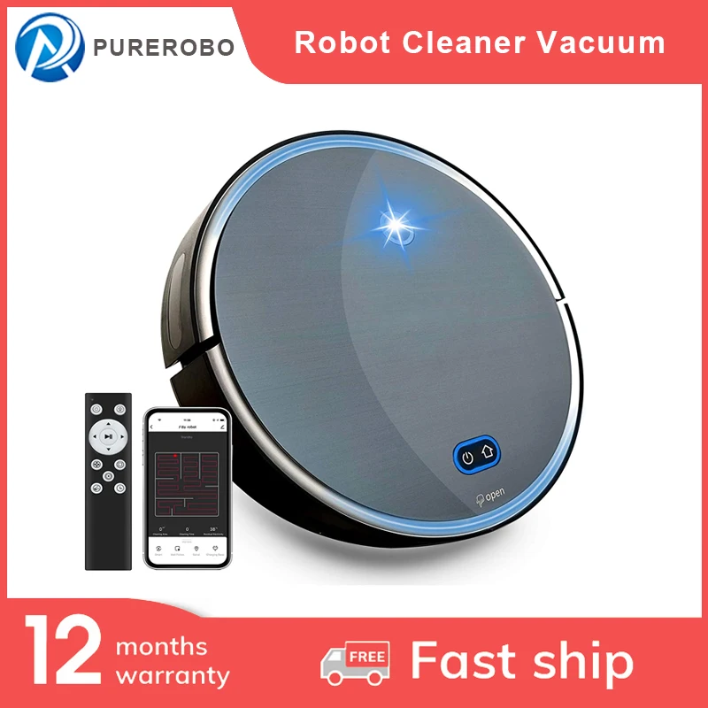 

New PUREROPO Sweeping Mopping Robot Vacuum Cleaner F8S for Home Auto Dust Sterilize 1800PA cyclone Suction Smart Planned WIFI