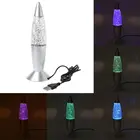 3D ракета многоцветная меняющая лава лампа RGB LED Glitter Night светильник подарок