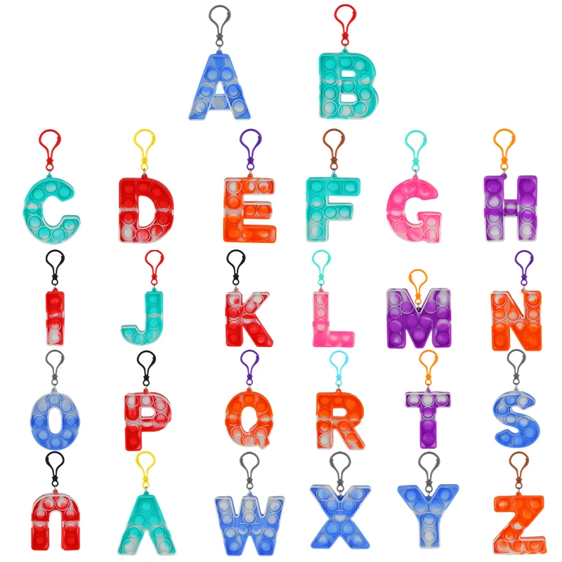 

26 Letter Fidget Toys Children Puzzle Anti Stress Push Bubble Fidget Hands Toy Adult Antistress Squishy Toy Kids Gifts