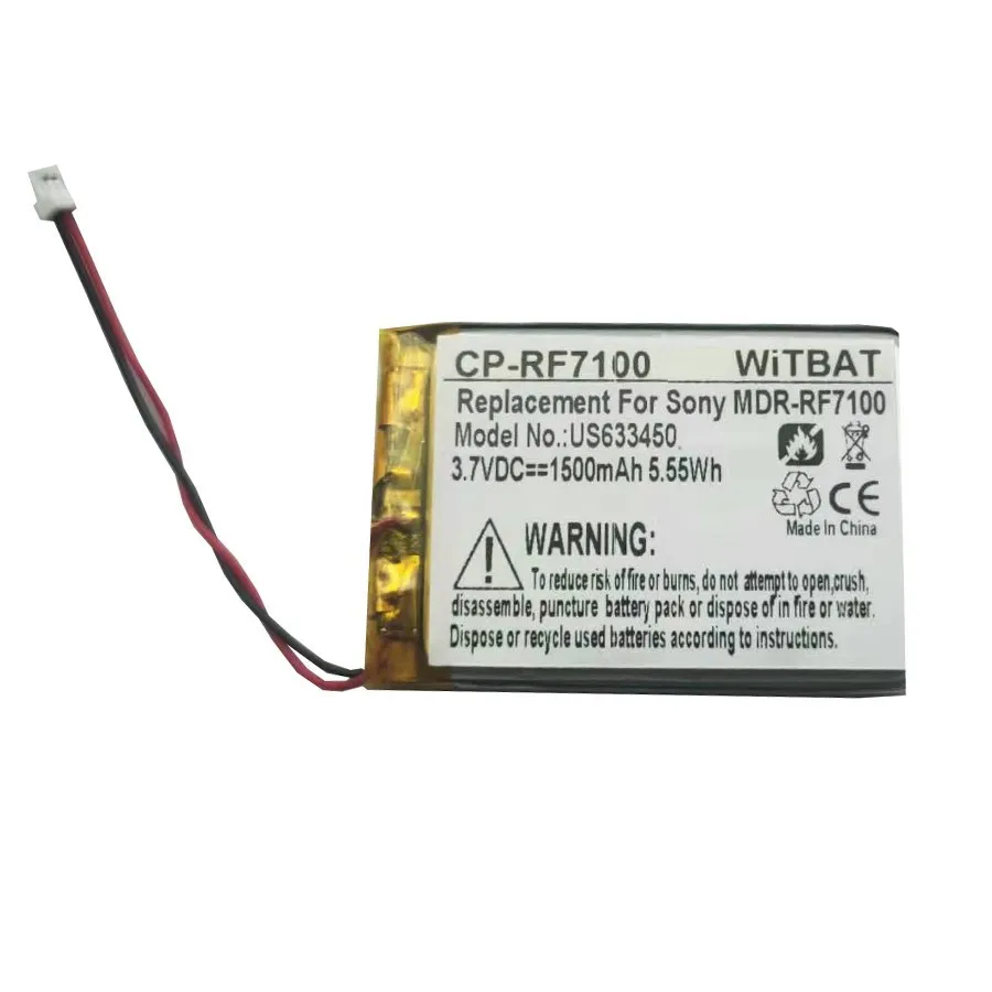 

Аккумулятор ZHUJI на 1500 мА · ч для Sony MDR-RF7100, MDR-DS7000