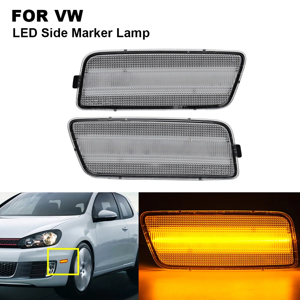 2 шт. ошибок высокой Мощность дымчатые линзы Янтарный светодиодные боковые