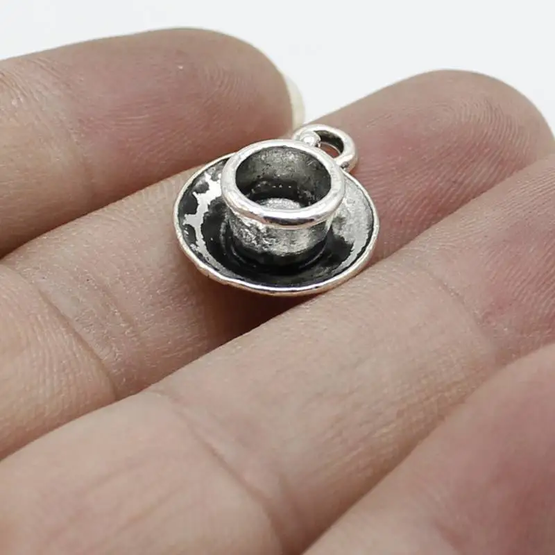 6 шт. винтажные ювелирные аксессуары из цинкового сплава кулон в виде кофейной