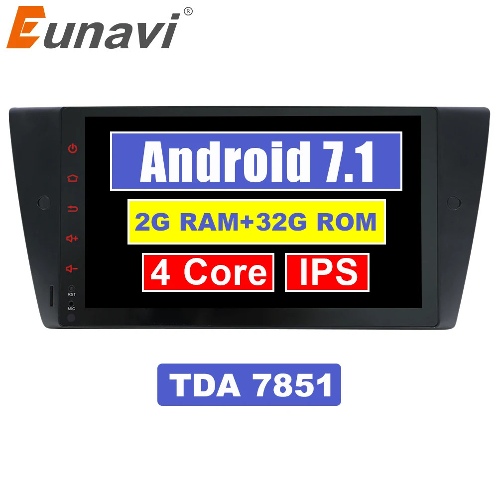 Eunavi 9 'Ƈ Din Android 0 мультимедийное автомобильное радио стерео GPS Navi MT AT для BMW E90 E91