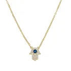 Прямая поставка с фабрики, подвеска в виде руки Хамса на удачу, ожерелье из настоящего искусственного серебра 35 + 10, изящное маленькое ожерелье