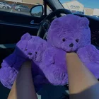 Оптовая продажа, красивая обувь для спальни Laides, плюшевый медведь, тапочки для взрослых, удобные домашние сланцы, женские пушистые сандалии, быстрая доставка