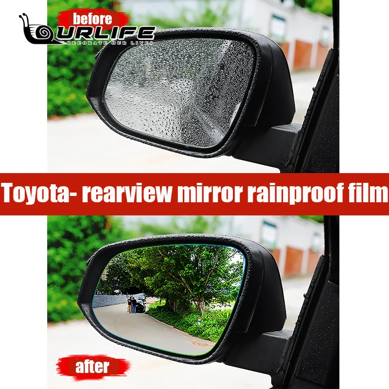 

2 Pcs Car Rainproof Film Rearview Anti fog Waterproof Membrane Accessories for Toyota Highlander camry RAV4 reiz corolla prado