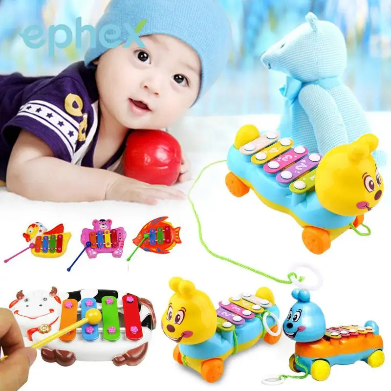 Animal Toys Educational Toy Cartoon Four Tones Baby Piano Gifts for Kids Hand Beat Gift Developmental | Игрушки и хобби