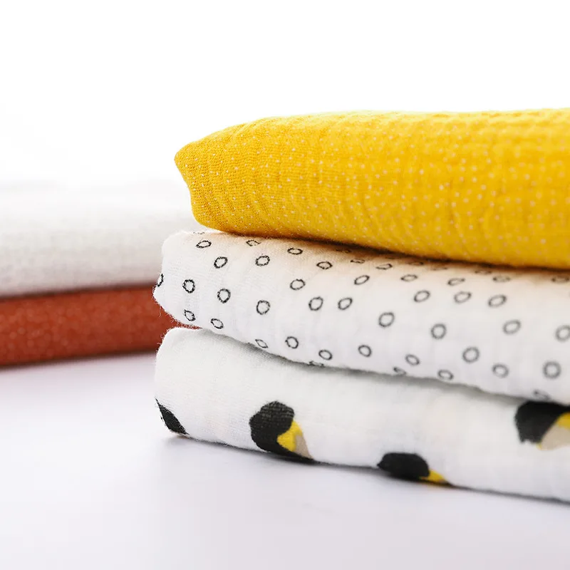 Леопардовый/в горошек Хлопок креп ткань мягкая двойная марля хлопок для DIY