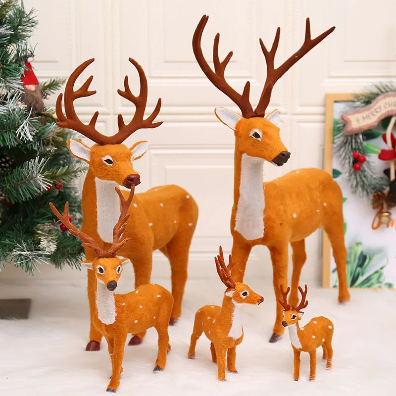 

20 to 40cm christmas deer noel natal doll flock cloth christmas family decoration toy Santa Claus ornaments natal sika Noel noel