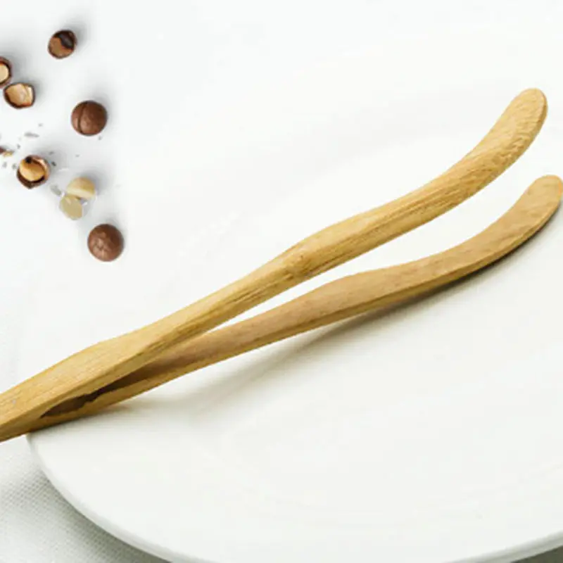 Полезные Новые блестящие бамбуковые кухонные щипцы Пищевые Инструменты салат