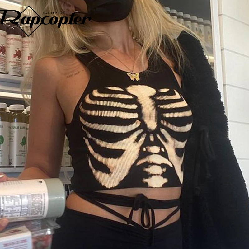 

Топ женский трикотажный в стиле «Харадзюку», черный