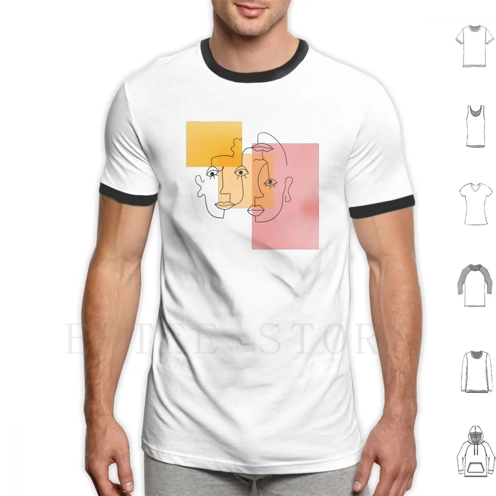 Футболка Мужская/Женская хлопковая с принтом в виде цветных блоков 6xl