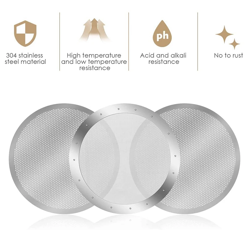 

3 Pack Metal Reusable Coffee Filter Mesh for AeroPress Coffee Maker Espresso Maker, Silver