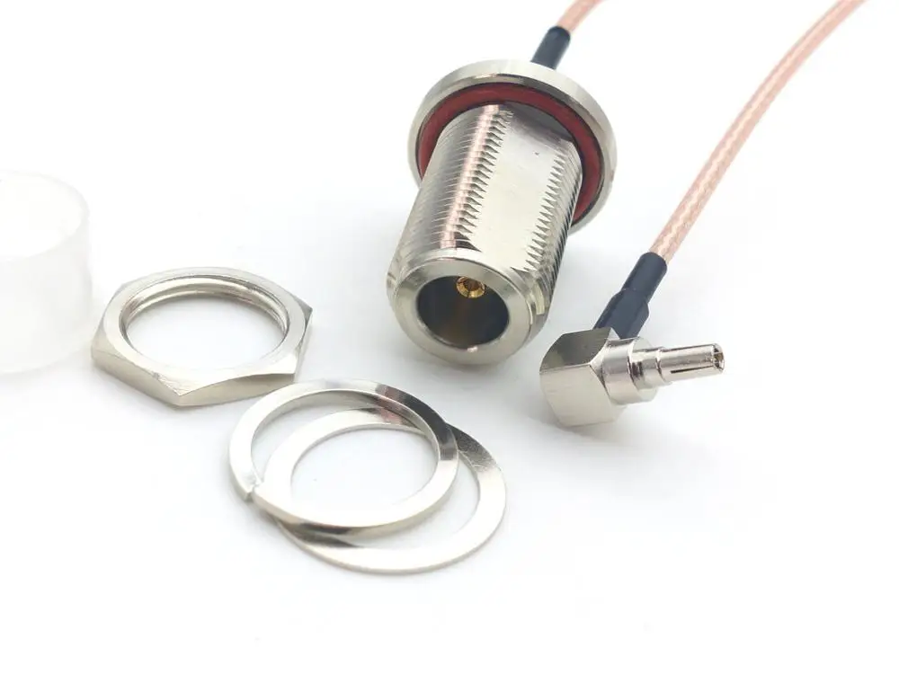 20 шт латунная N розетка перегородка К crc9 штекеру RF коаксиальный отрезок RG316