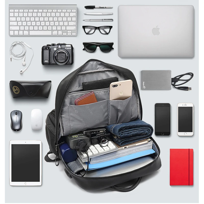 Мужской рюкзак для ноутбука 15 6 дюйма черный водонепроницаемый деловой дорожный